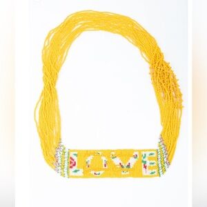 Antica Sartoria LOVE plate Yellow 💛/ Green Elegant Beaded Necklace NWT